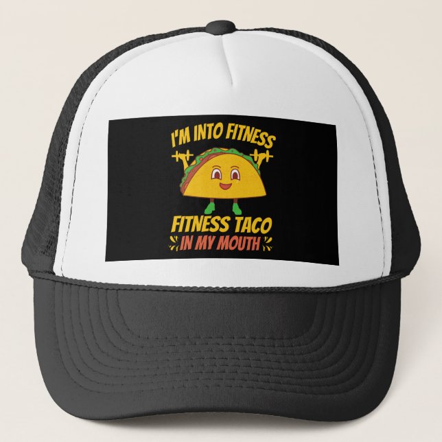 Fitness Taco Exercise Gym Trucker Hat (Front)