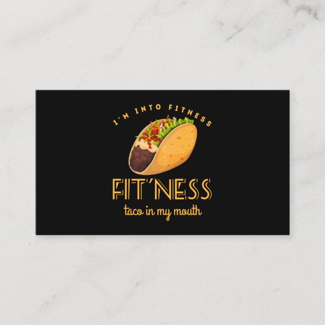Fitness Taco T Shirt Funny Gym Men Mexican Food Business Card (Front)