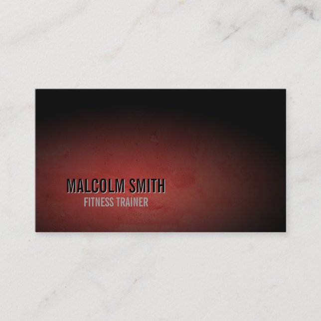 Fitness Trainer Business Card Sports Dark Grunge (Front)