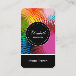Fitness Trainer- Colourful Abstract Pattern Business Card