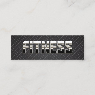Fitness Trainer Cool Steel & Metal mini Business Card