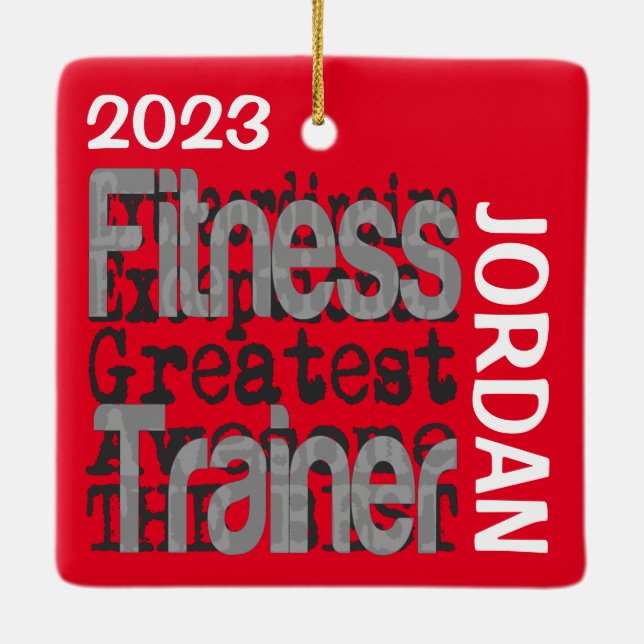 Fitness Trainer Extraordinaire CUSTOM Ceramic Ornament (Back)