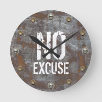 Fitness Trainer No Excuse Rusty Metal Motivational