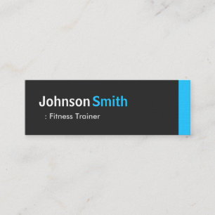 Fitness Trainer - Personal Aqua Blue Mini Business Card
