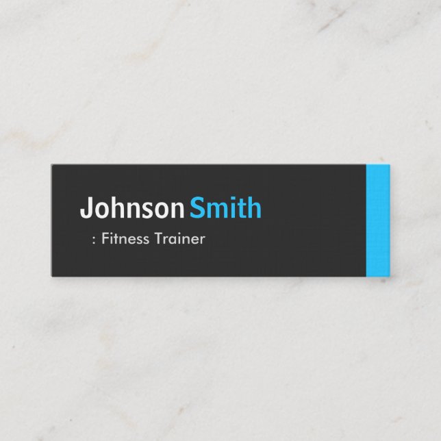 Fitness Trainer - Personal Aqua Blue Mini Business Card (Front)