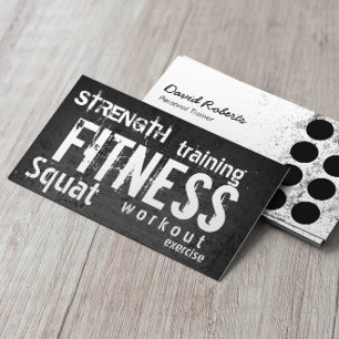Fitness Trainer Professional Dark Loyalty Punch Card