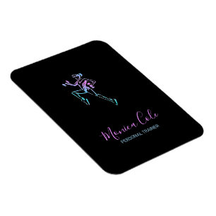 Fitness trainer silhouette black magnet