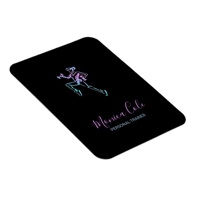 Fitness trainer silhouette black magnet (Right Side)