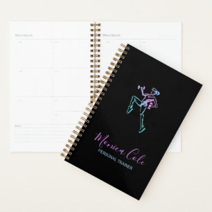 Fitness trainer silhouette black planner