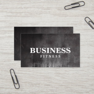 Fitness Training Professional Dark Black Grunge Business Card