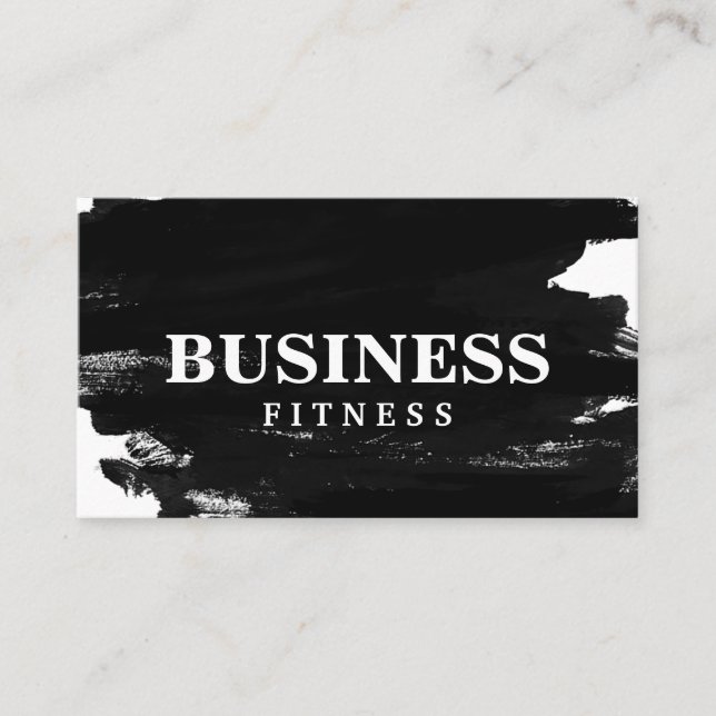 Fitness Training Professional Dark Black Grunge Business Card (Front)