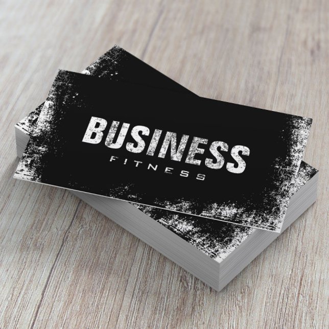 Fitness Training Professional Dark Grunge Business Card (Creator Uploaded)