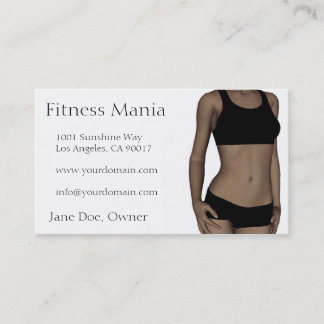Fitness White Business Card