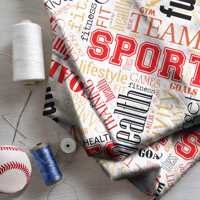 Fitness Word Cloud Red/Black ID284 Fabric (Creator Uploaded)