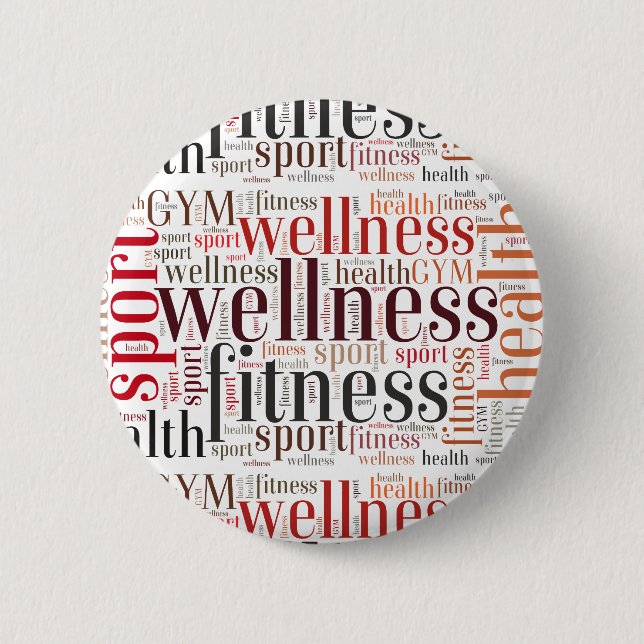 Fitness words 2 inch round button (Front)