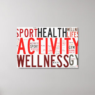 Fitness words canvas print