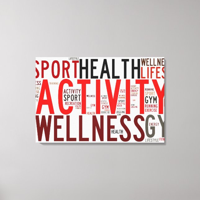 Fitness words canvas print (Front)