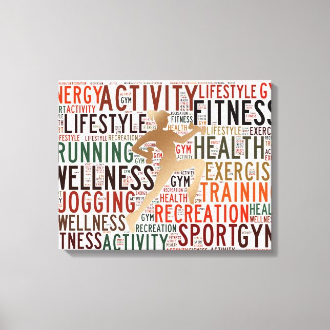 Fitness words canvas print (Front)