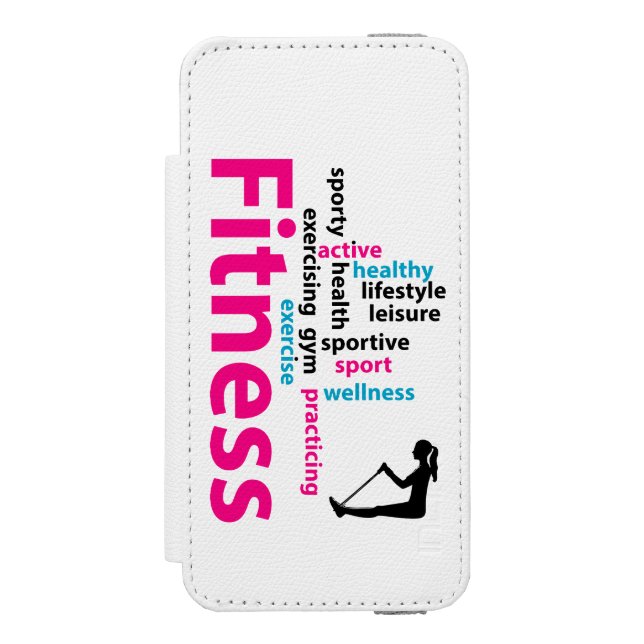 Fitness words incipio iPhone wallet case (Folio Front)