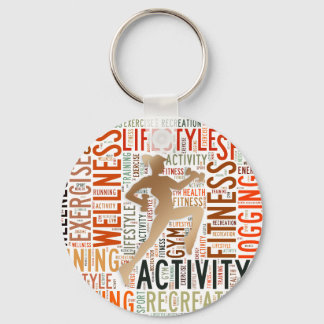 Fitness words keychain