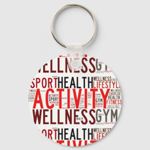 Fitness words keychain