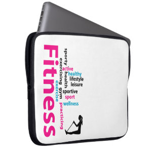 Fitness words laptop sleeve