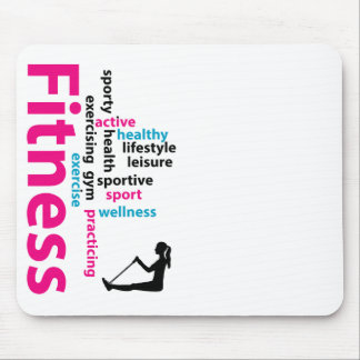 Fitness words mouse pad
