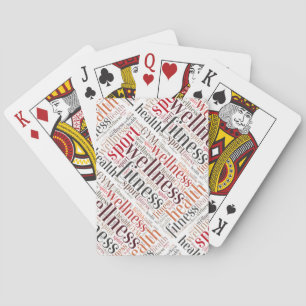 Fitness words playing cards