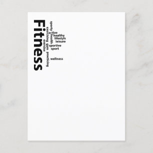 Fitness words postcard