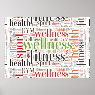 Fitness words poster