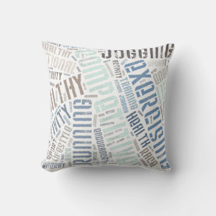 Fitness words throw pillow