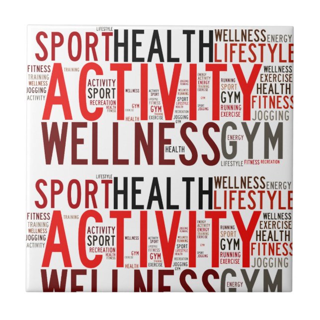Fitness words tile (Front)