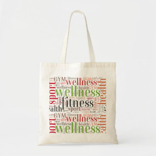 Fitness words tote bag