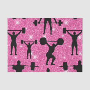 Fitness Workout Gym Sport Pink Glitter Tissue Paper