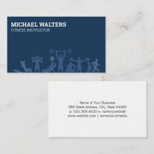 Fitness Workouts Personal Trainer Business Card