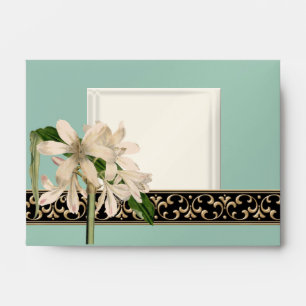 Fits A6 Baroque Vintage Lily Gold Invite Envelope
