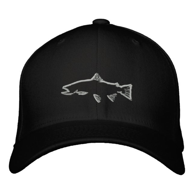 Fitted Trout Tracker Hat - Black (Front)