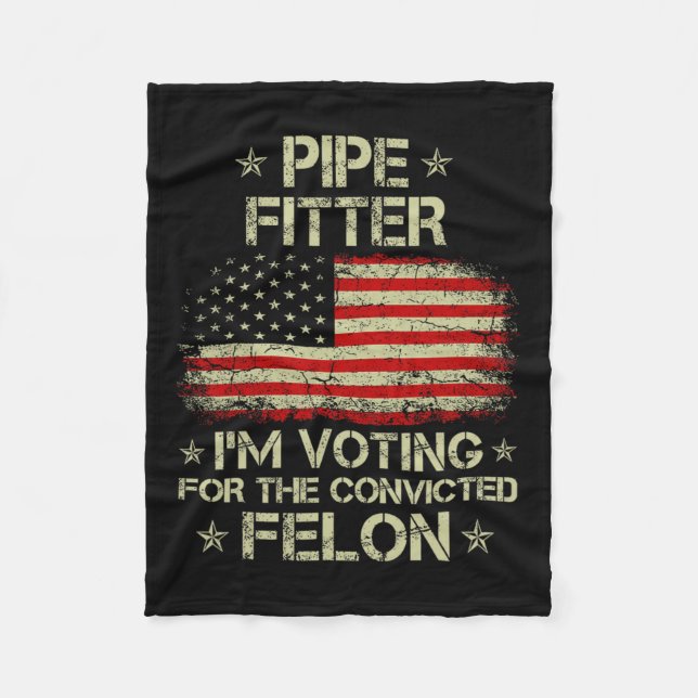 Fitter I'm Voting For The Convicted Felon Funny Tr Fleece Blanket (Front)