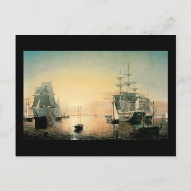 Fitz Hugh Lane Boston Harbour Postcard (Front)