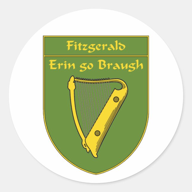 Fitzgerald 1798 Flag Shield Classic Round Sticker (Front)