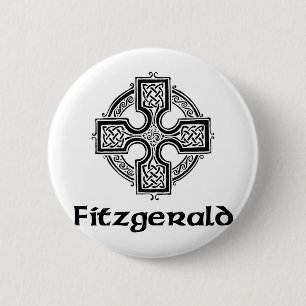 Fitzgerald Celtic Cross 2 Inch Round Button