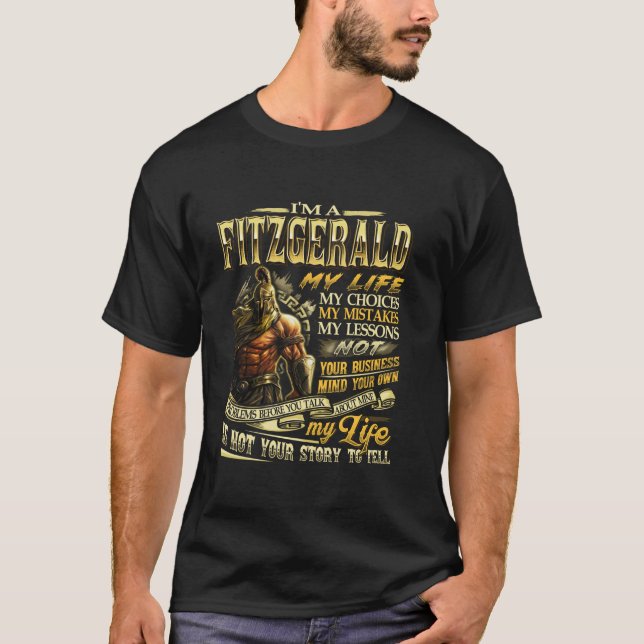 FITZGERALD Family Name FITZGERALD Last Name Team L T-Shirt (Front)