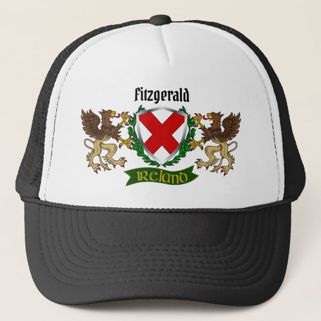 Fitzgerald Irish Shield Personalized  Trucker Hat (Front)
