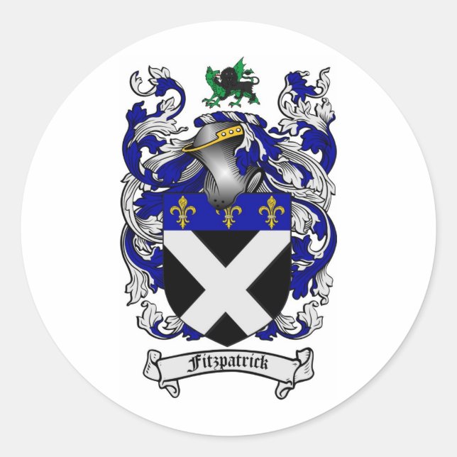 FITZPATRICK FAMILY CREST -  FITZPATRICK CREST CLASSIC ROUND STICKER (Front)
