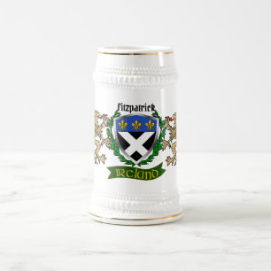 Fitzpatrick Irish Shield Personalized Beer Stein