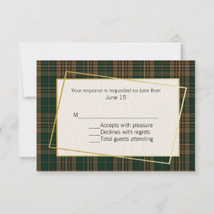 Fitzsimmons Tartan Plaid Wedding RSVP Card