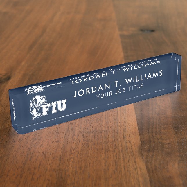 FIU Panthers - White Logo Nameplate (Side)