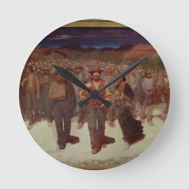 Fiumana (The Human Tide) 1895-96 (oil on canvas) Round Clock (Front)