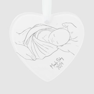 FIV Miracle Baby Simple Ornement blanc