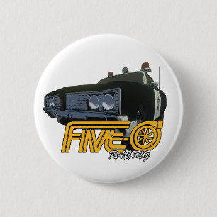 Five-0 Police Car 2 Inch Round Button